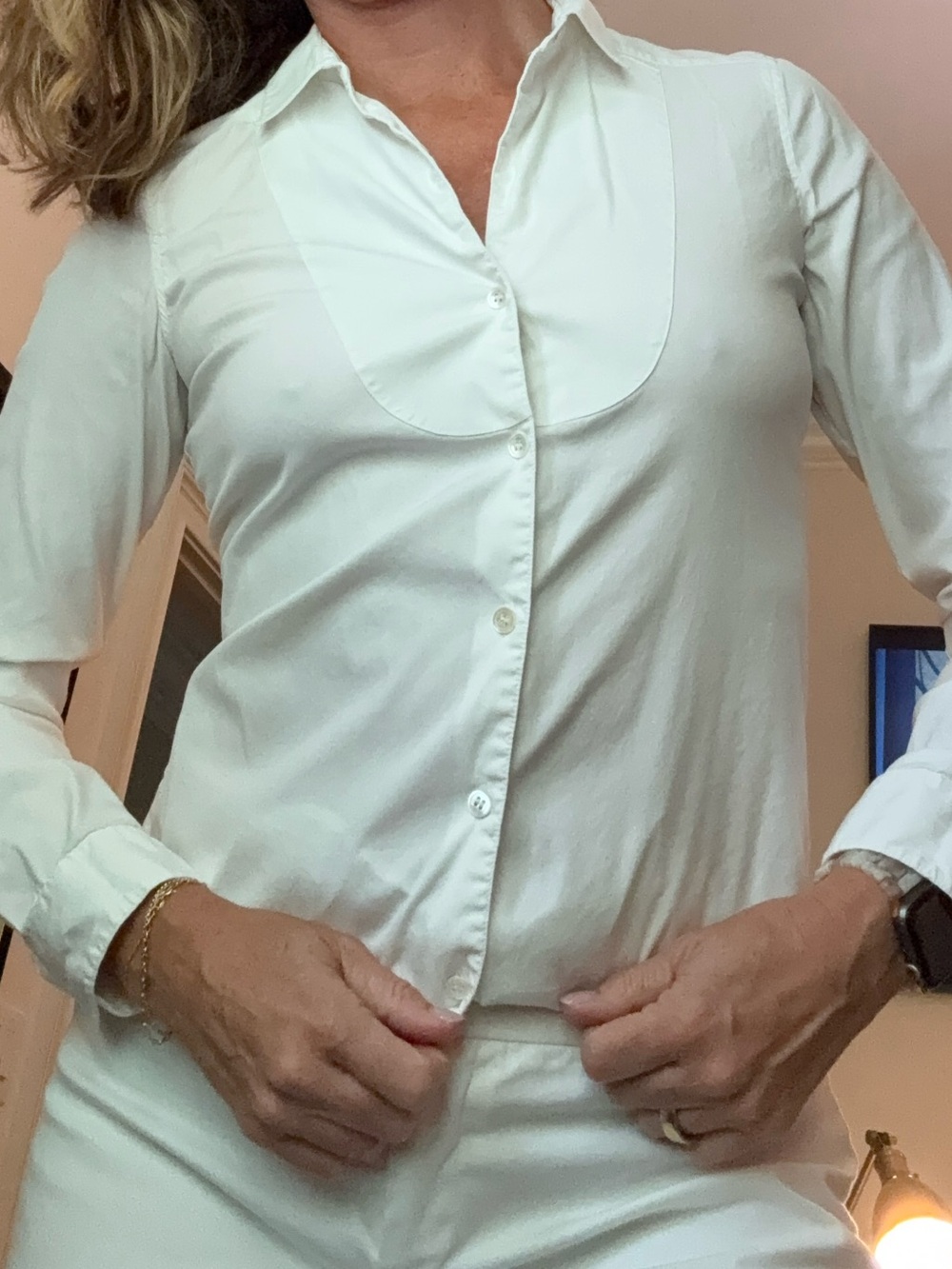 Theory White Collared Button Shirt
